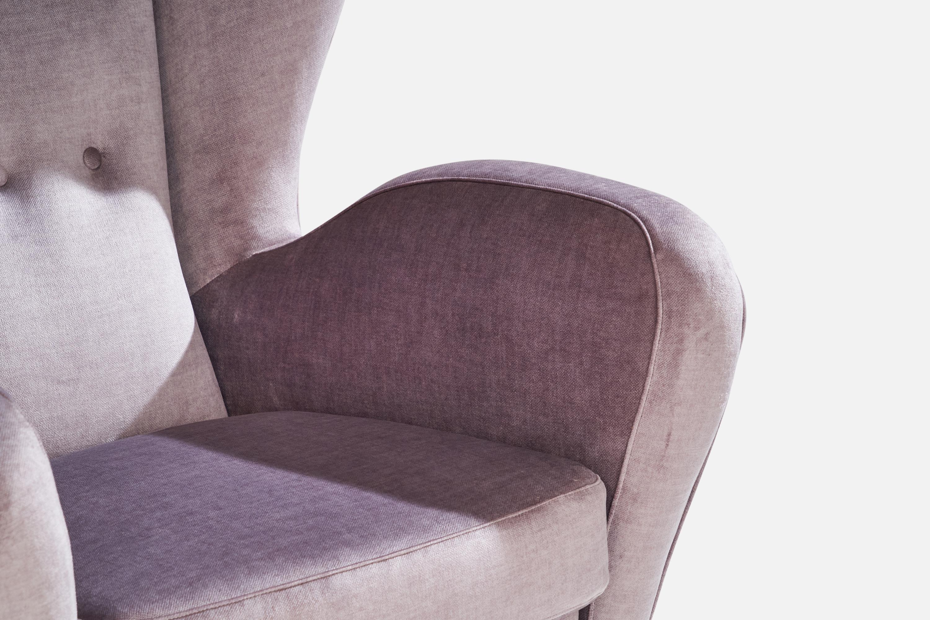 Attribution Renzo Zavenella, chaises longues, velours, bois, Italie, années 1940 en vente 6