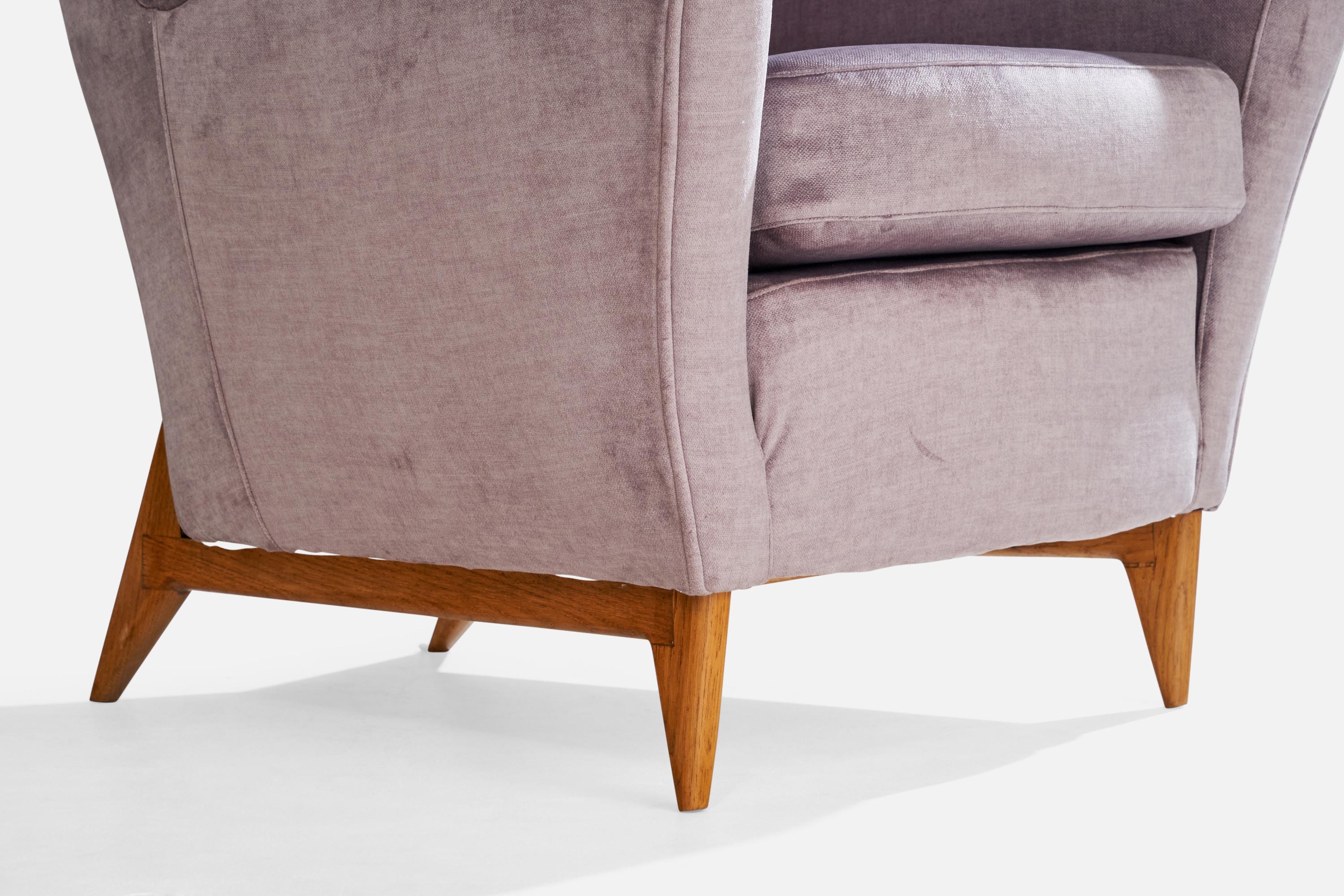 Attribution Renzo Zavenella, chaises longues, velours, bois, Italie, années 1940 en vente 2