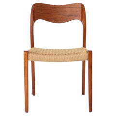 Repaired - 1 of 2 Niels Moller Chairs, model 71, Teak, 1950s, Vintage