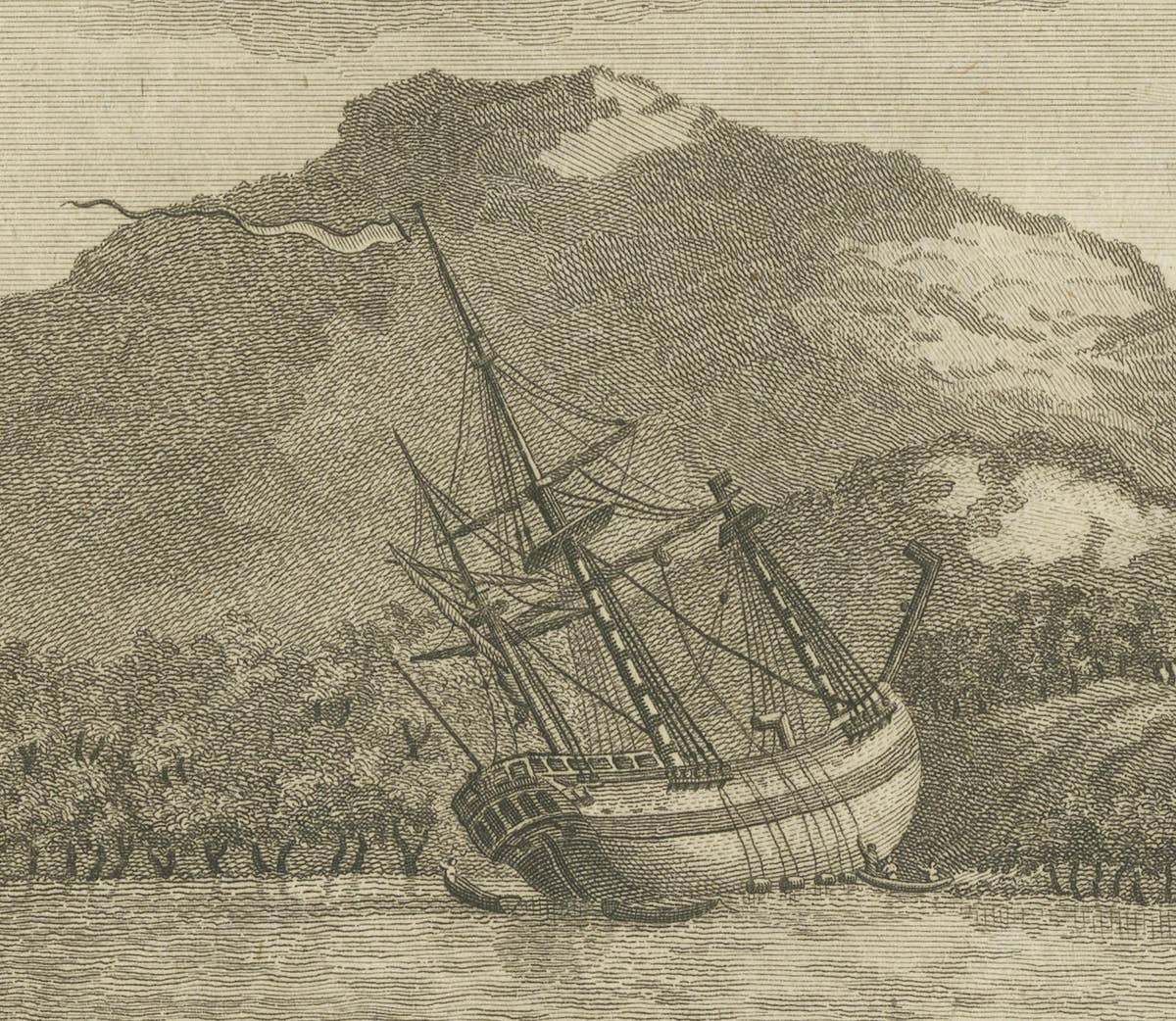 Repairing the Endeavor: Captain Cook's Maritime Ordeal at Hope Islands, ca.1770