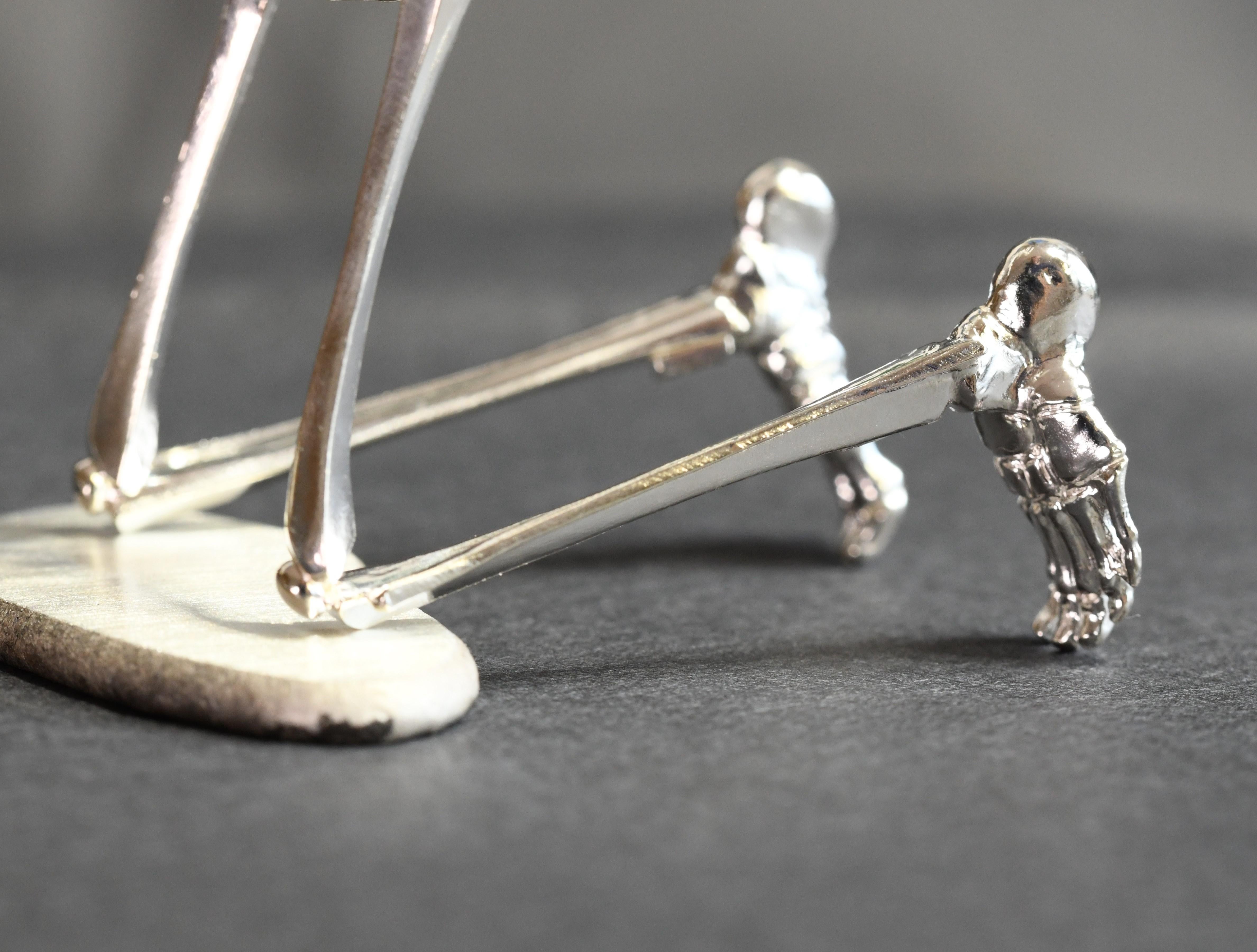 50% OFF FOR A LIMITED TIME ONLY! 'Good Times Ahead' Handmade Silver Skeleton For Sale 10
