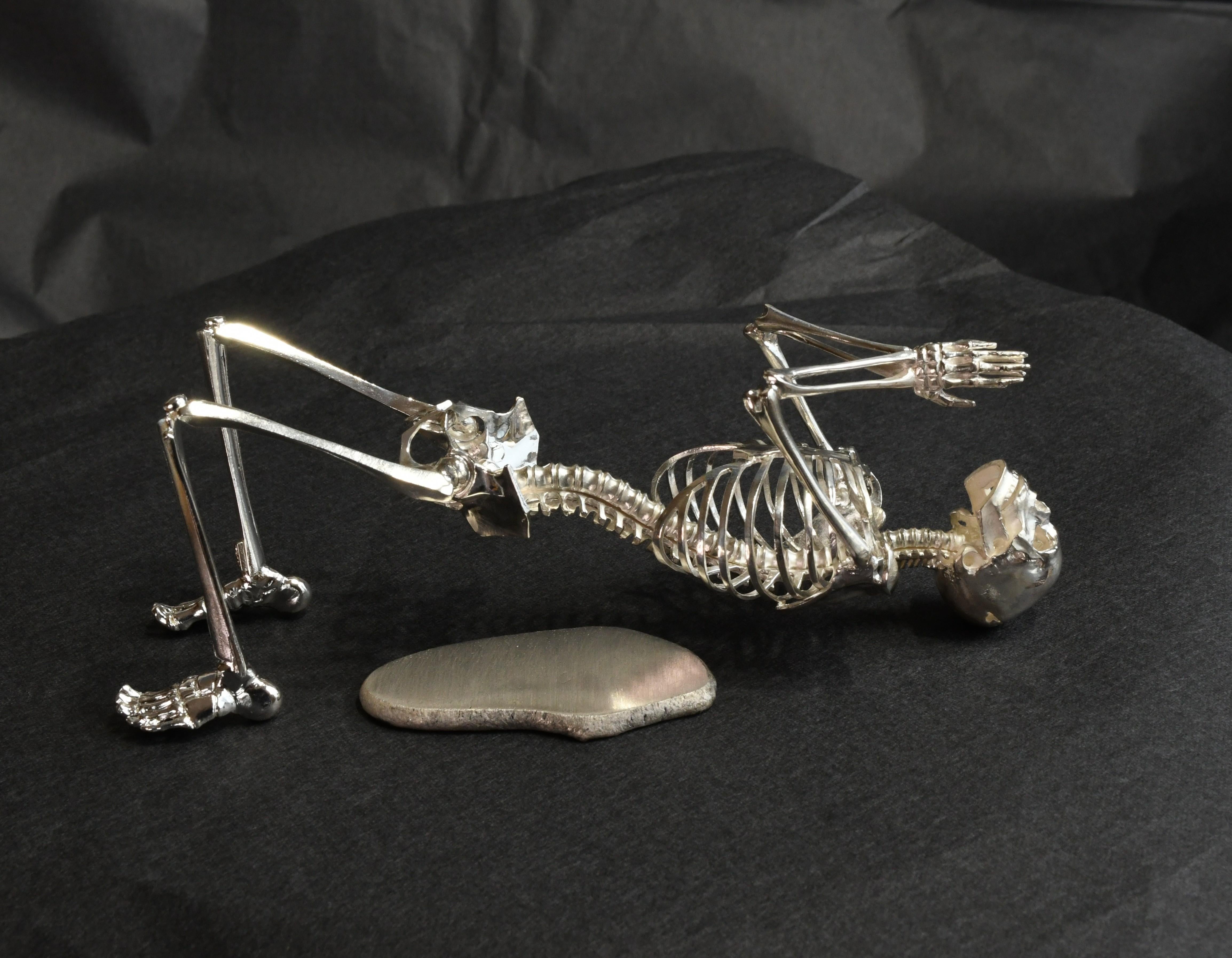 50% OFF FOR A LIMITED TIME ONLY! 'Good Times Ahead' Handmade Silver Skeleton For Sale 13