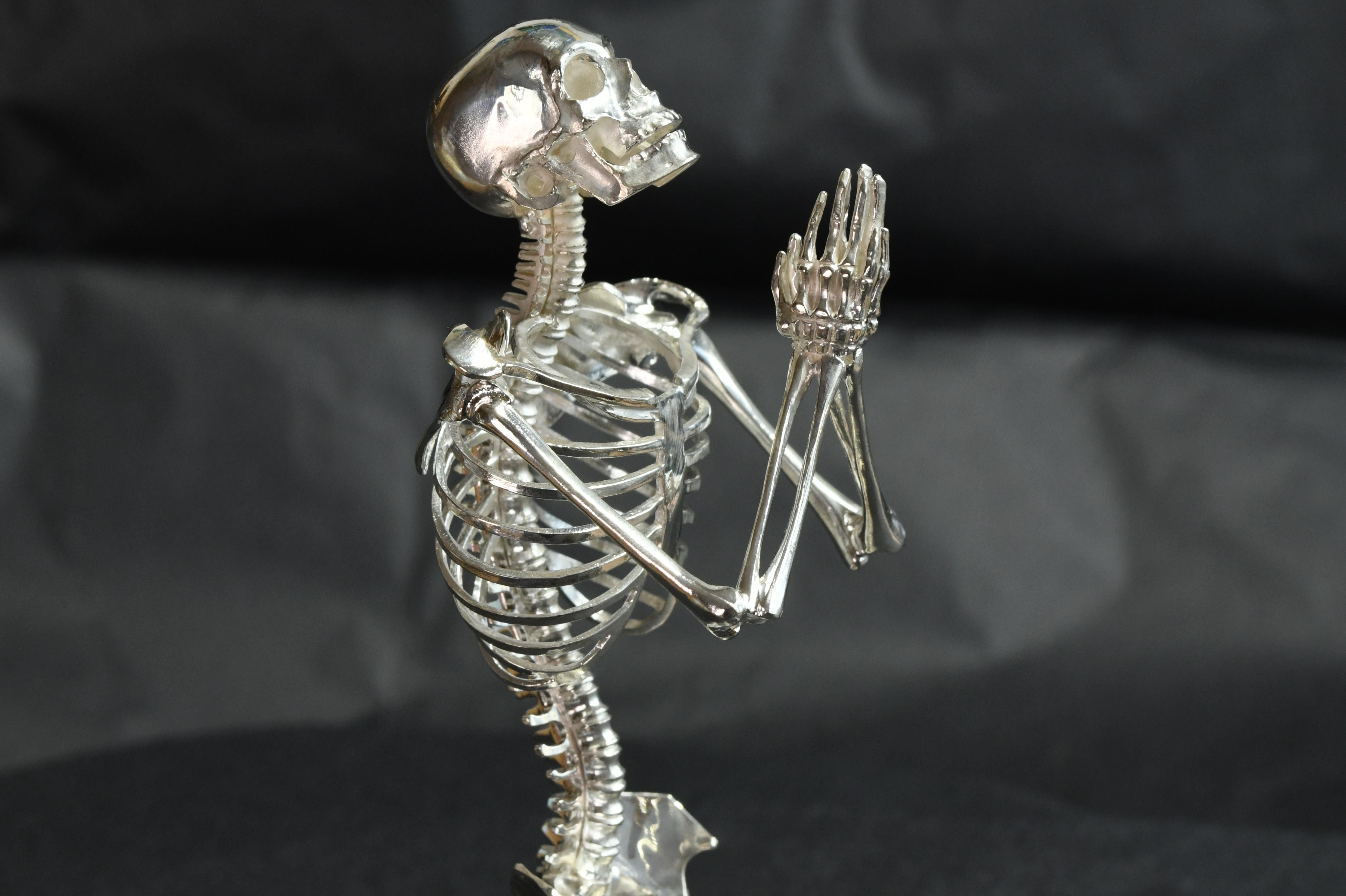 Women's or Men's 50% OFF FOR A LIMITED TIME ONLY! 'Good Times Ahead' Handmade Silver Skeleton For Sale