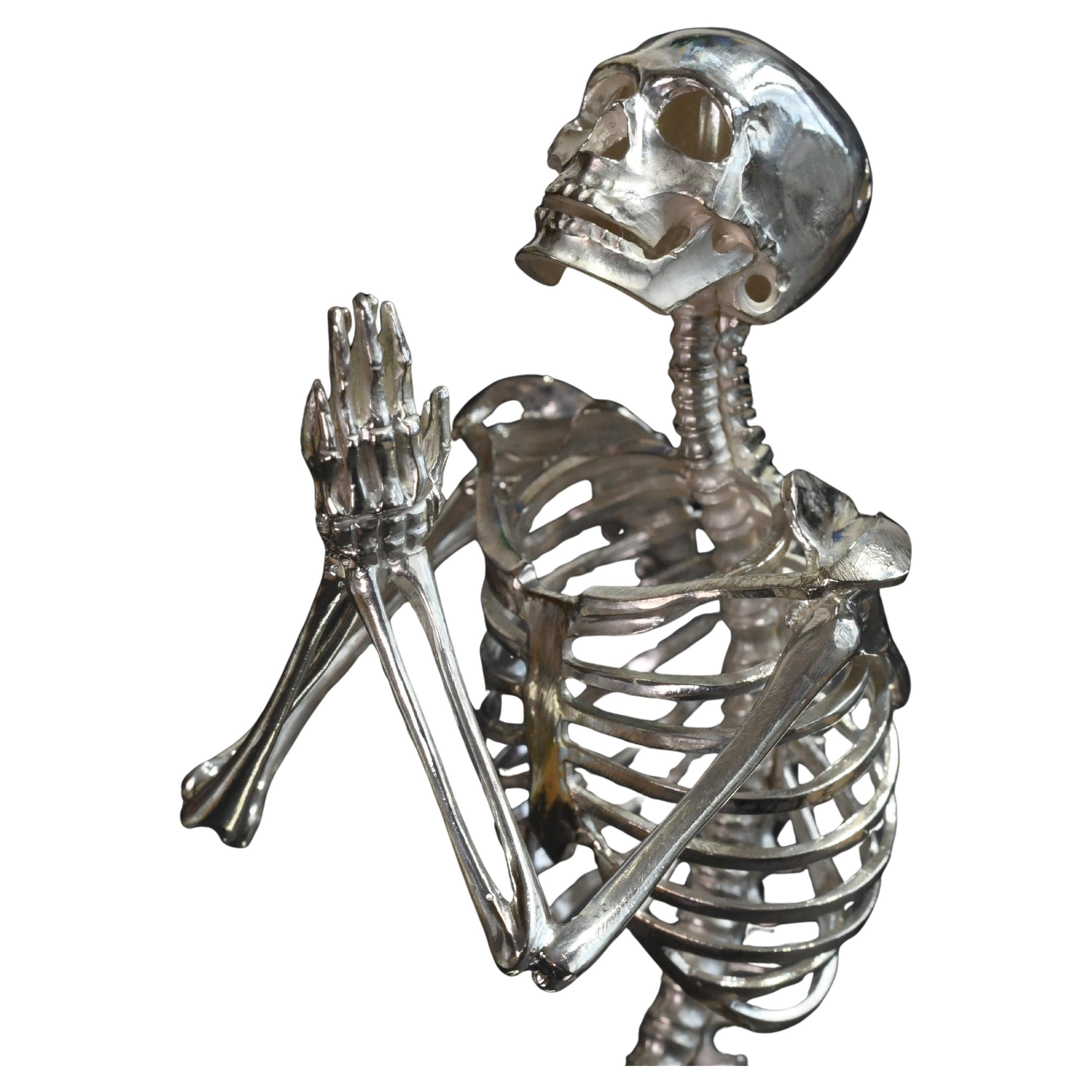 'Repentance' Handmade Silver Skeleton