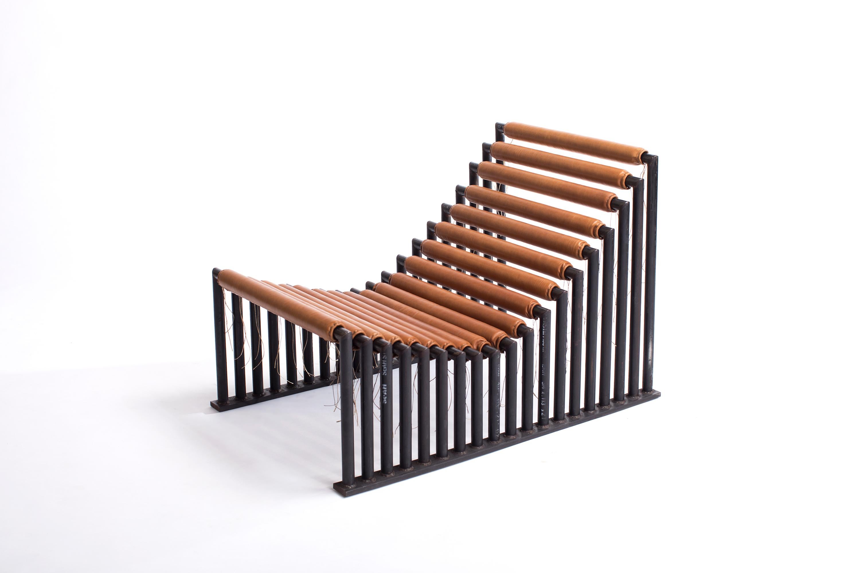Industrial 'Repetition Wins' Chaise Lounge by Basile Built - Limited Edition For Sale