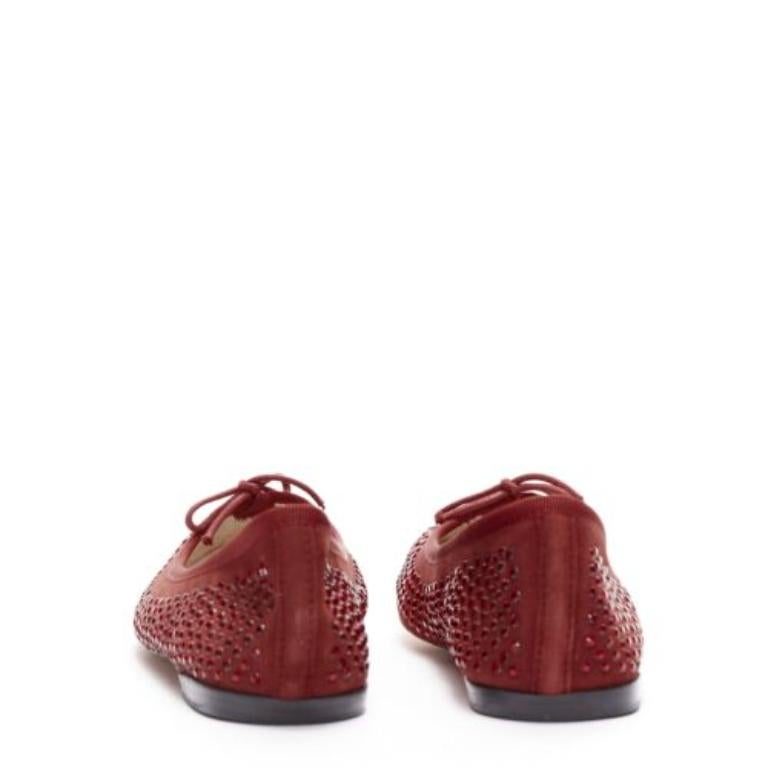 REPETTO 60 ans d'édition limitée de ballet en daim rouge cristal EU37 Pour femmes en vente