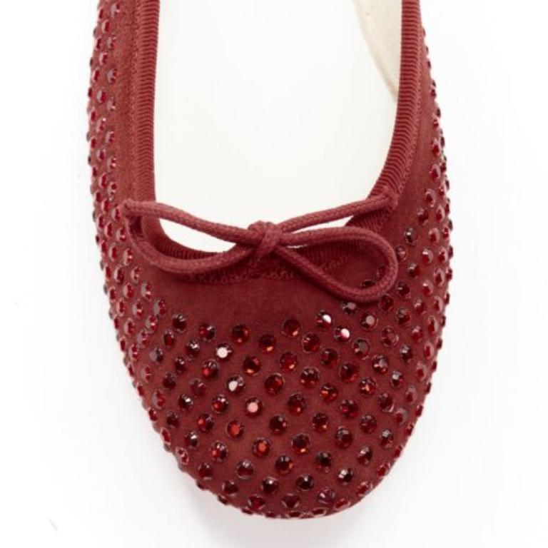 REPETTO 60 ans d'édition limitée de ballet en daim rouge cristal EU37 en vente 1