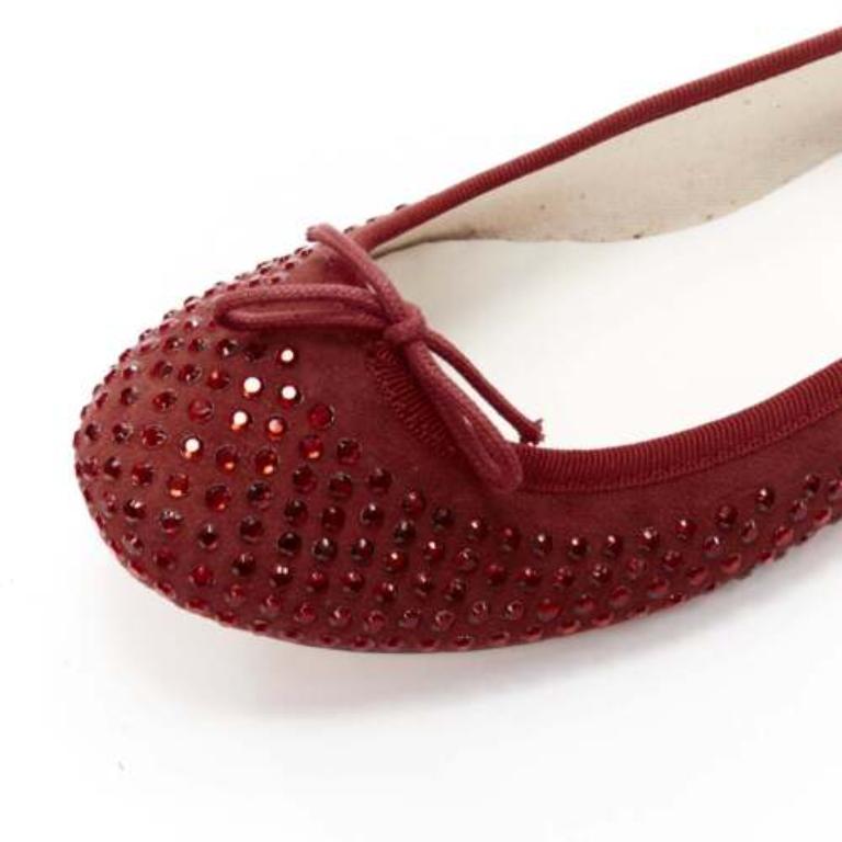 REPETTO 60 ans d'édition limitée de ballet en daim rouge cristal EU37 en vente 2