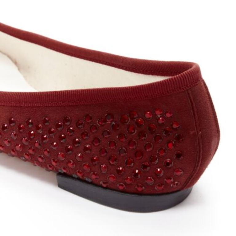 REPETTO 60 ans d'édition limitée de ballet en daim rouge cristal EU37 en vente 3