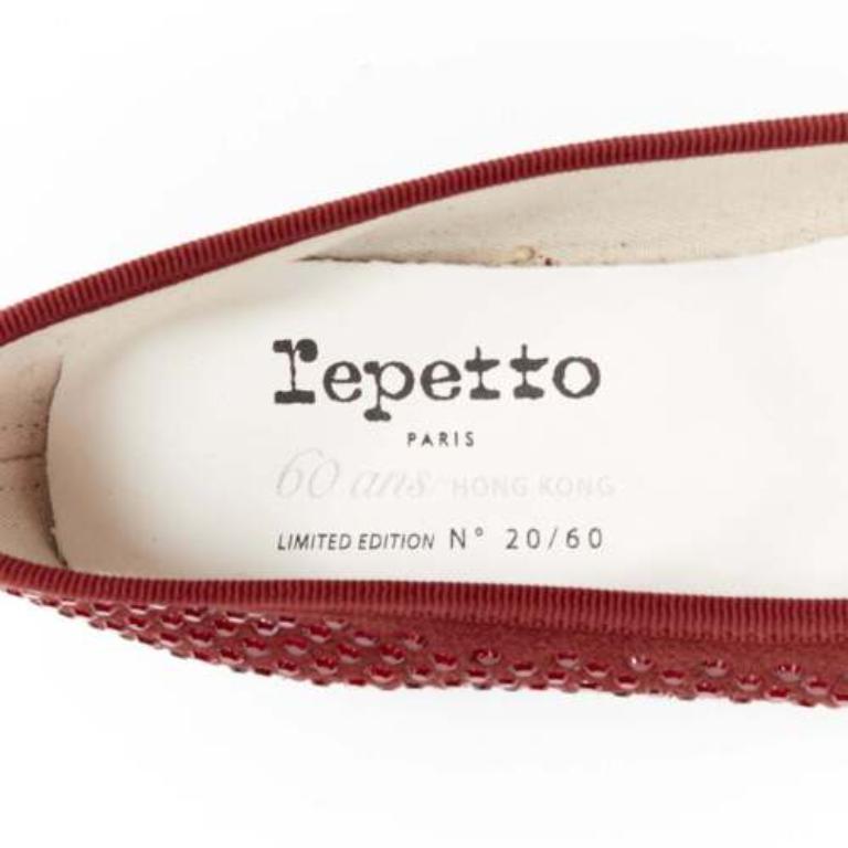 REPETTO 60 ans d'édition limitée de ballet en daim rouge cristal EU37 en vente 4