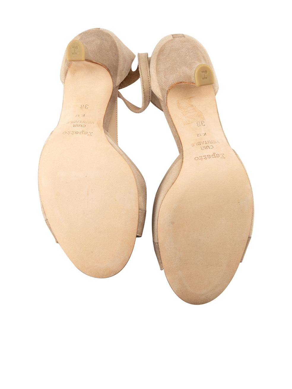 Women's Repetto Beige T-Strap Suede Sandals Size IT 38 For Sale