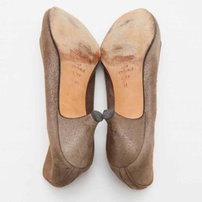 Repetto Zapatos de tacón de ante caqui con detalle de lazo talla 41 en venta 2