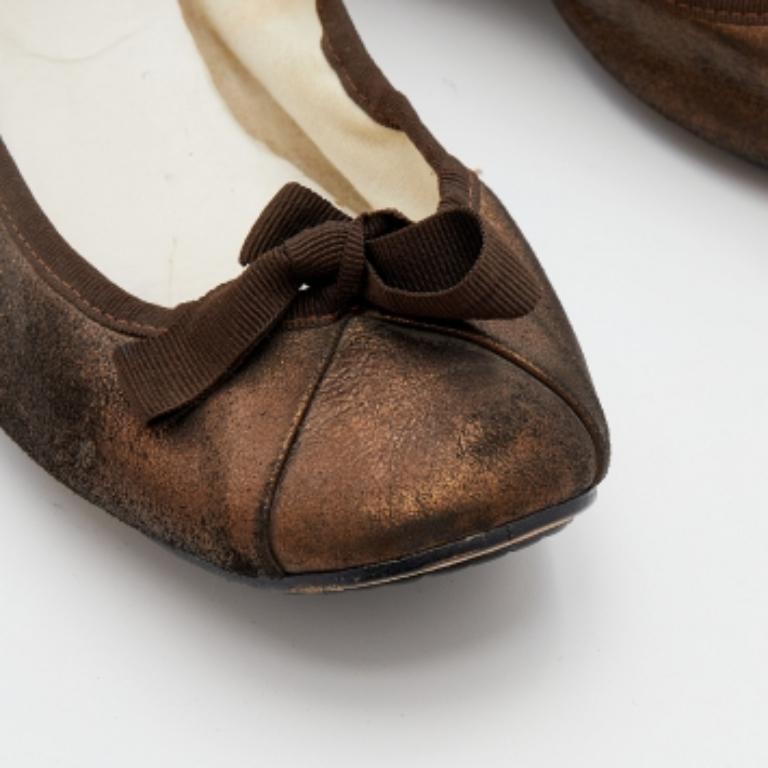 De las mujeres Repetto Bailarinas con Lazo de Ante Bronce Metalizado Talla 41 en venta