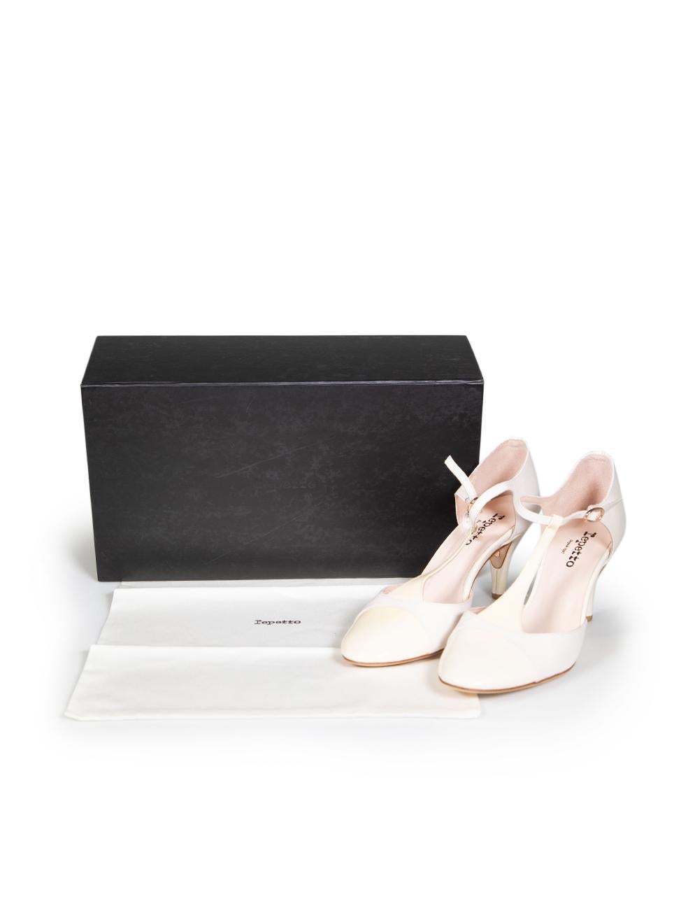 Repetto White Leather T-Strap Pumps Size IT 38 2