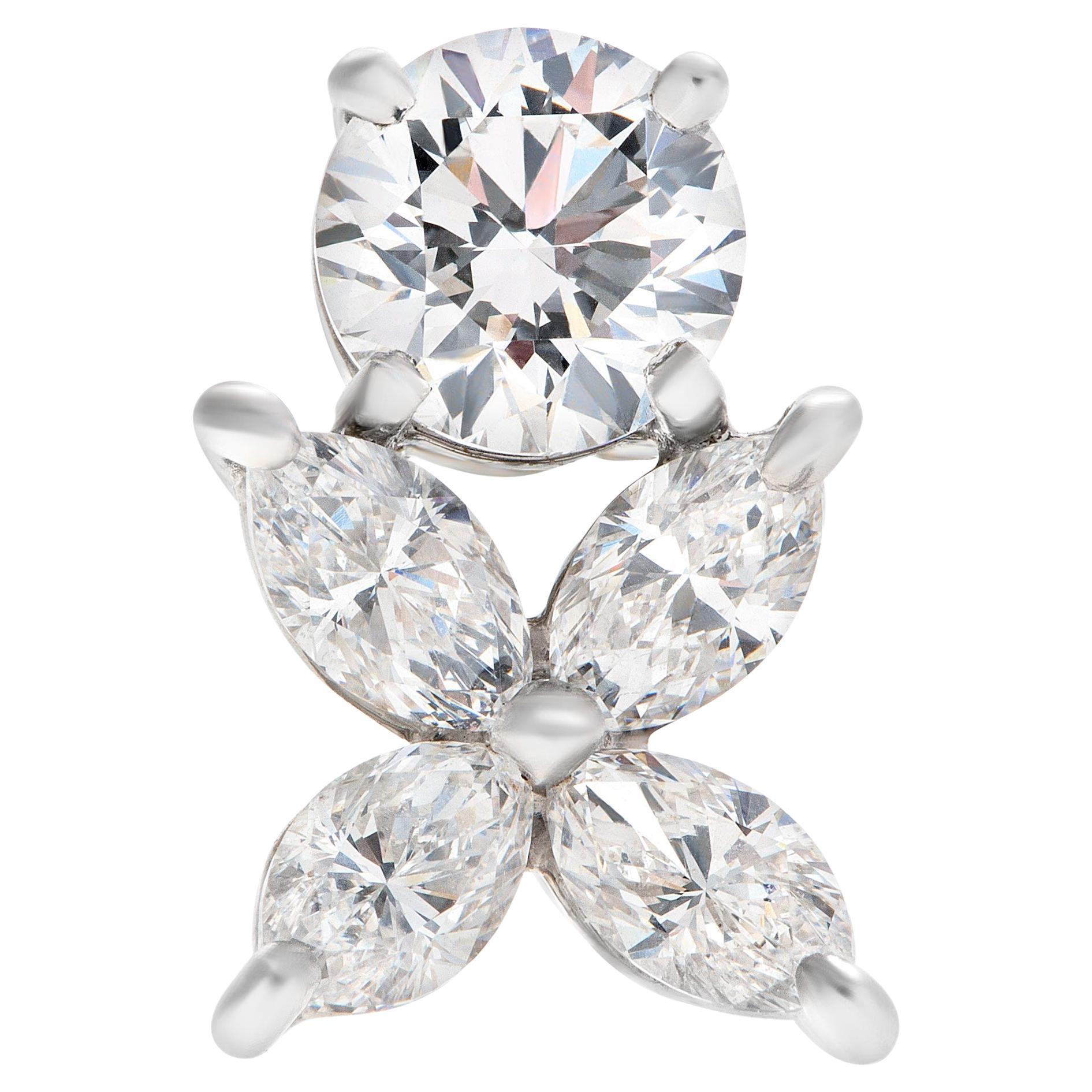 Tiffany and Co. Platinum Diamond Garden Flower Earrings at 1stDibs