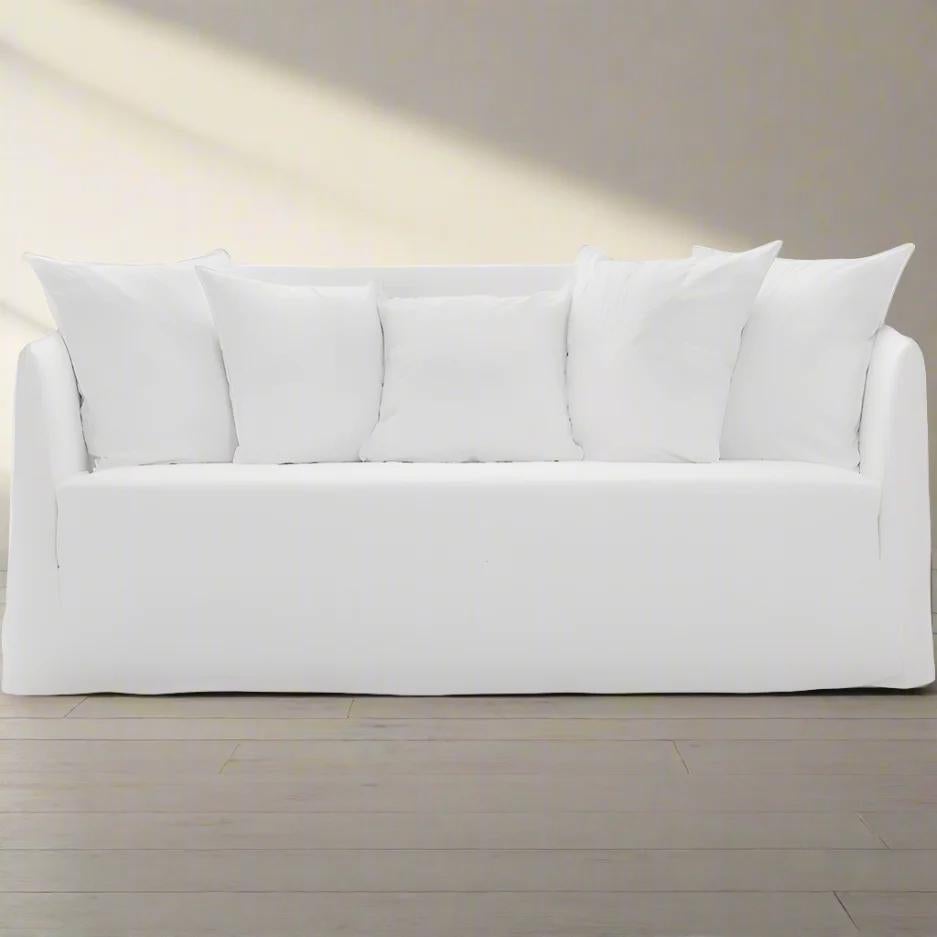 Gervasoni – Ghost 10 G Sofa Cover
White Linen – Category B

The Ghost 10 G seating collection is an unconventional textile project where comfort meets design. The seats are as inviting and enveloping as their covers, creating a versatile and elegant