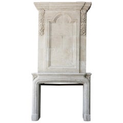 Replica French Castle Fireplace with Trumeau of French Limestone