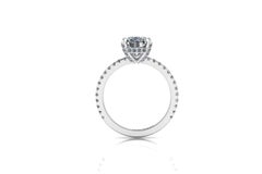 Replica of 2.01 Carat Cushion Diamond Pavé Diamond Setting in Platinum 950