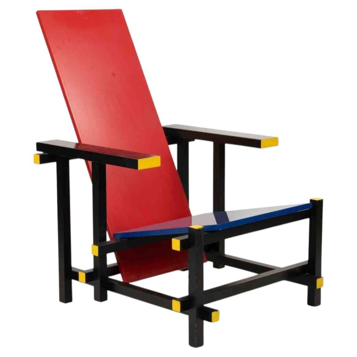 Replica of "Red and Blue" Chair by G.T. Rietveld, 1990s