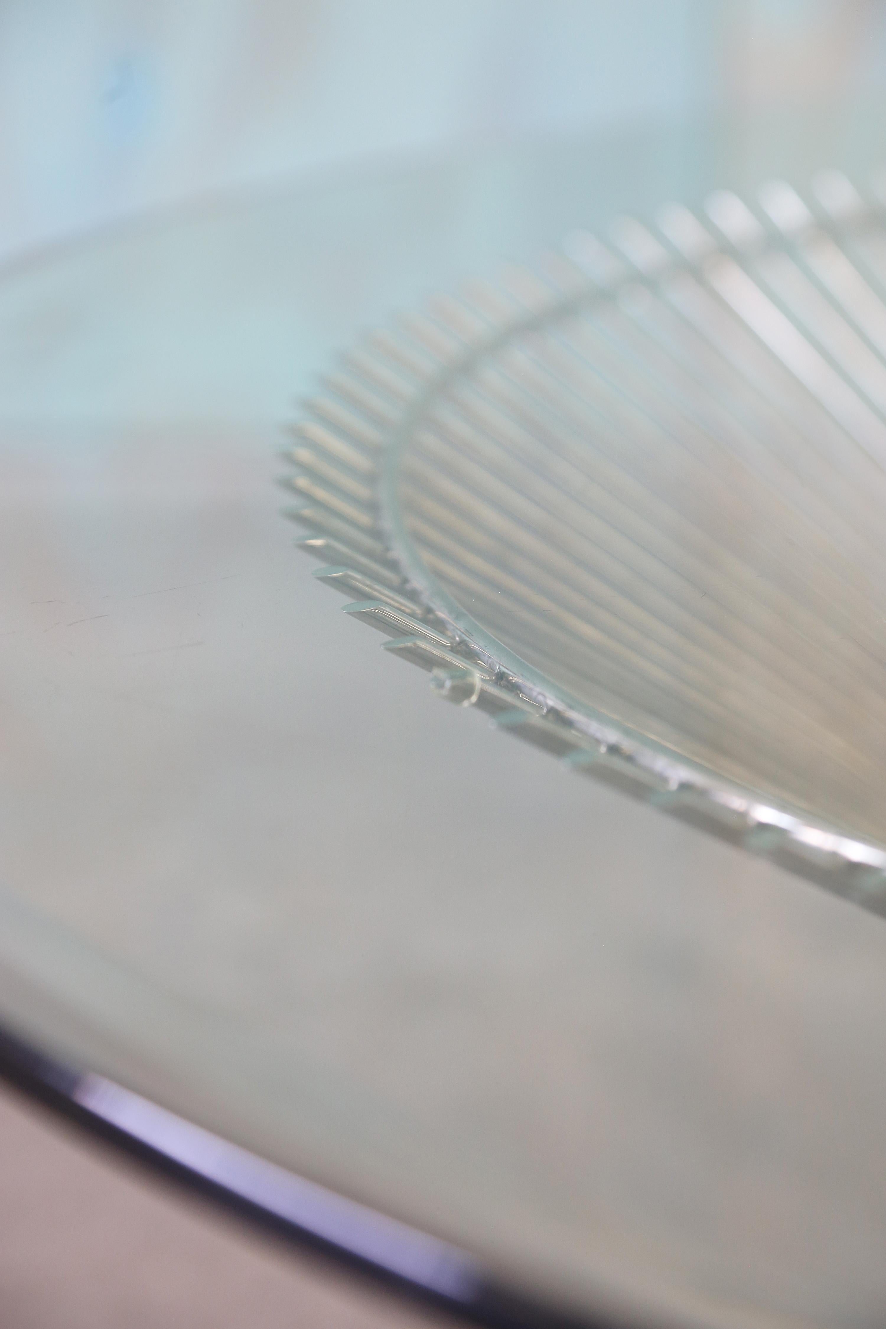 Verre Réplique de la table basse en chrome et verre 36