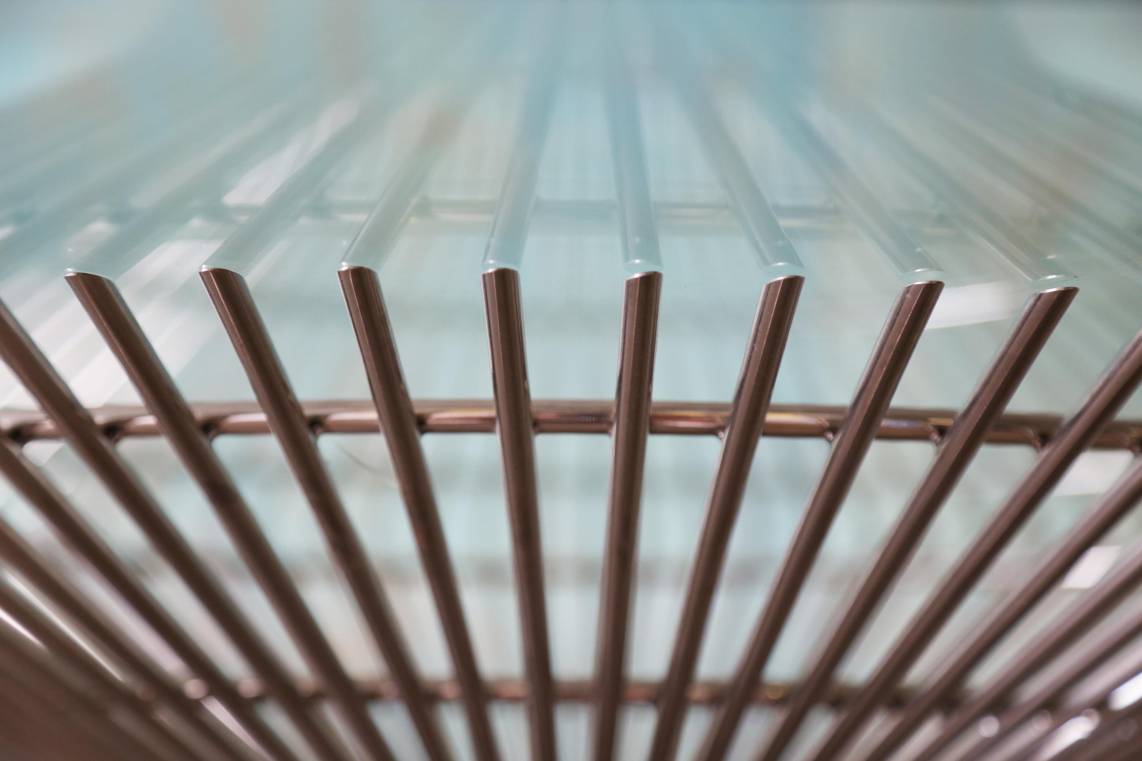 Réplique de la table de salle à manger en chrome et verre 54