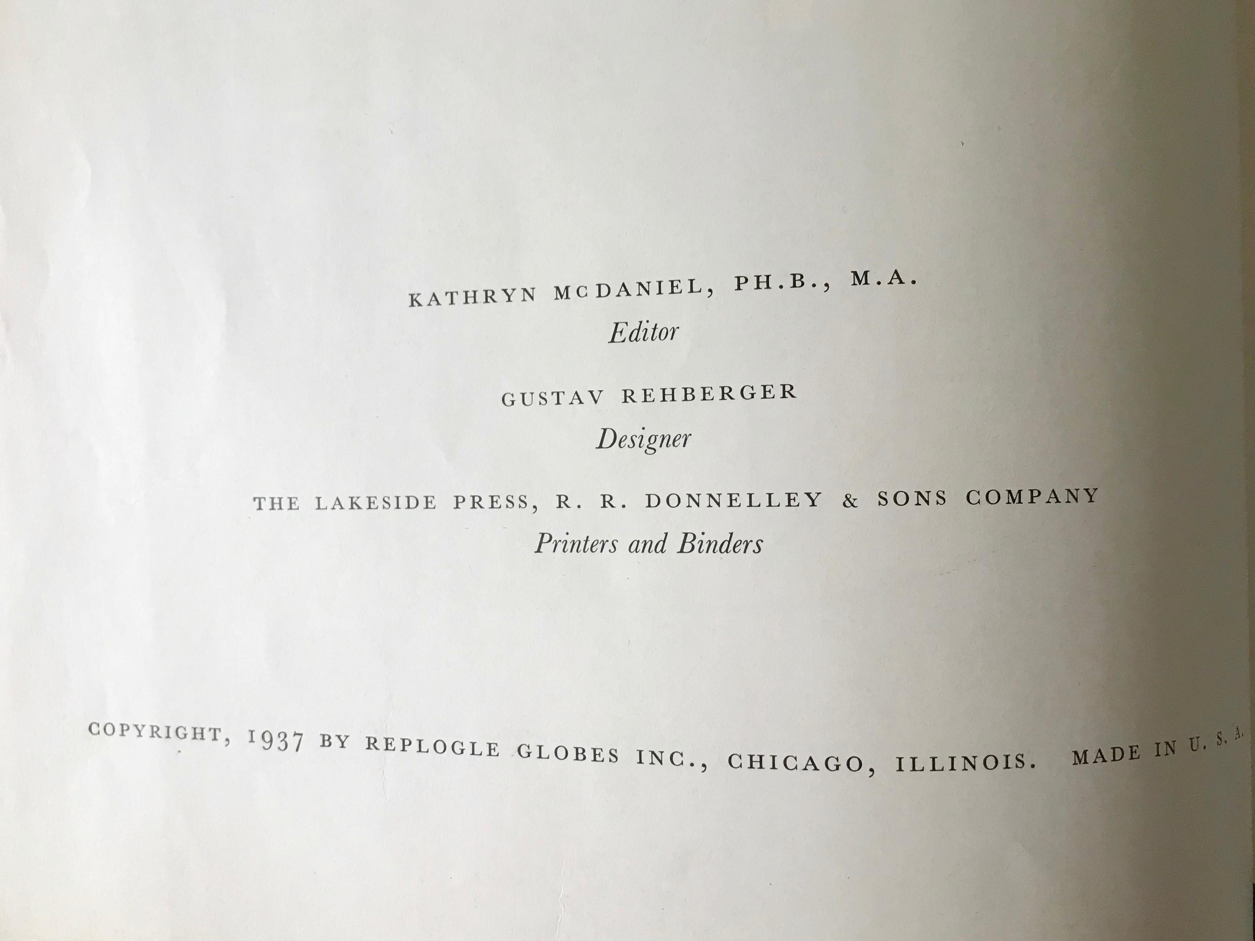 Replogle Library Globe Plus Replogle Illustrated Atlas, Late 1930s For Sale 7