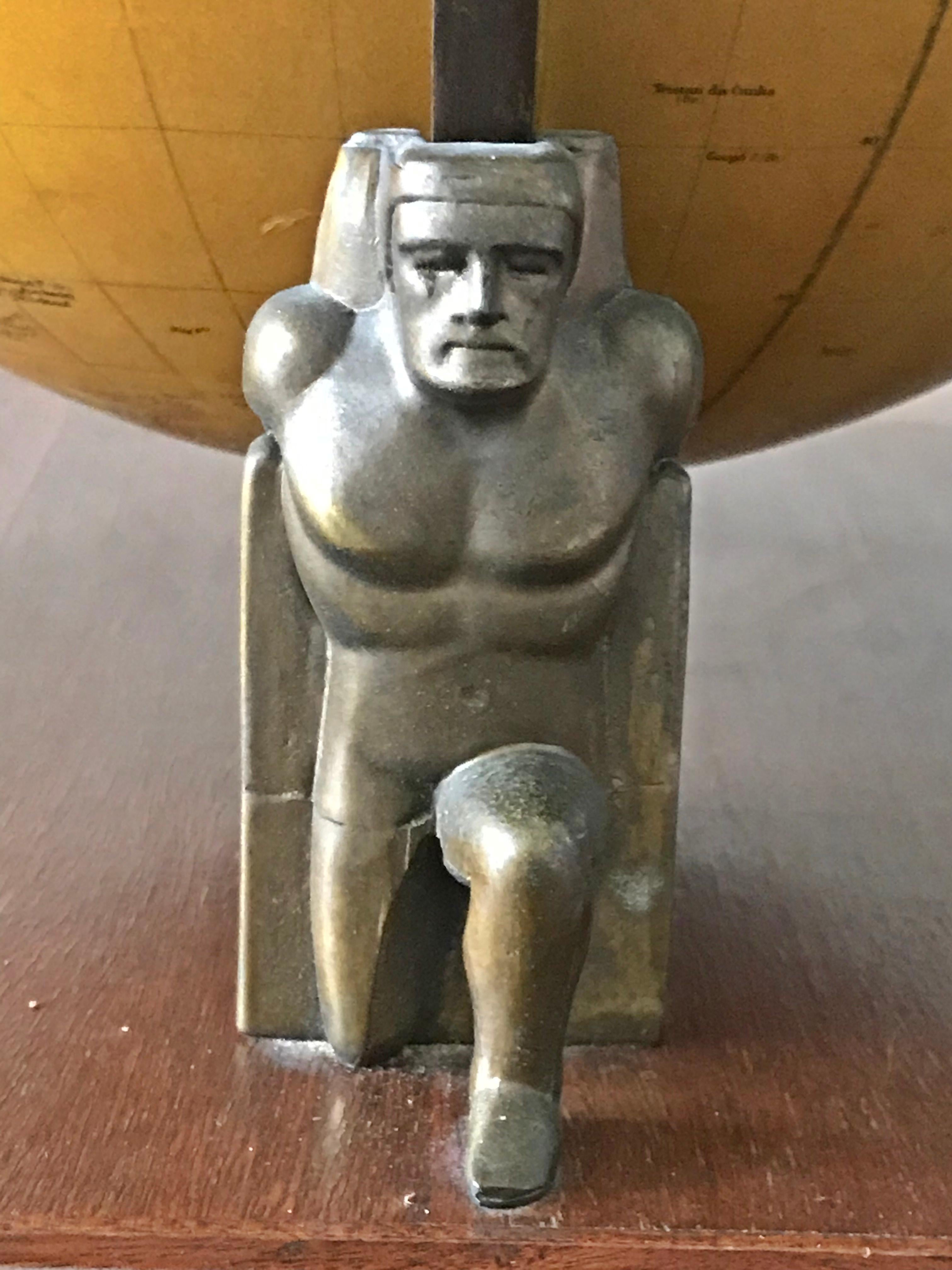 Mid-20th Century Replogle Library Globe Plus Replogle Illustrated Atlas, Late 1930s For Sale