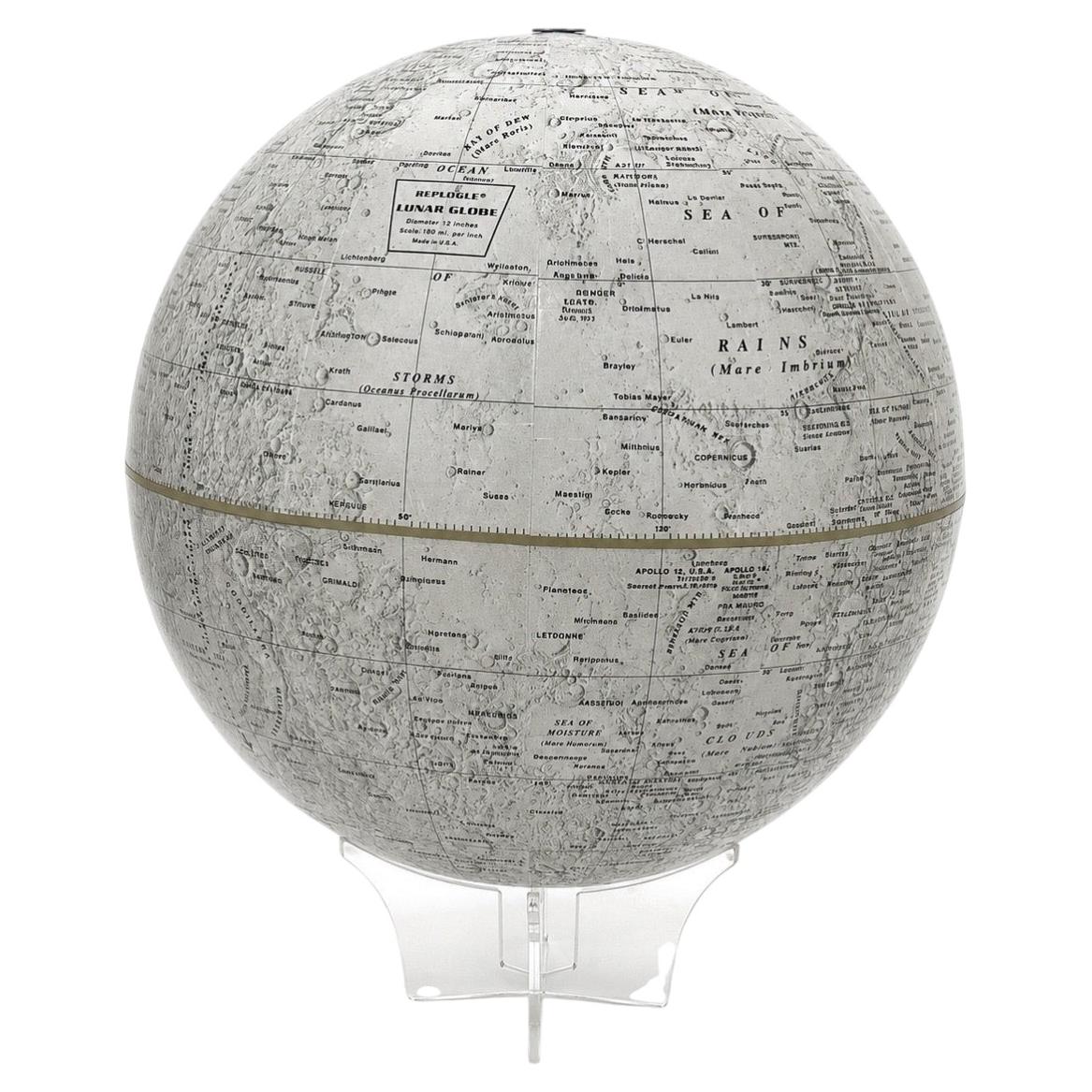 Globo lunar Replogle de 12 pulgadas, globo de la Luna con relieve topográfico, EE. UU. en venta