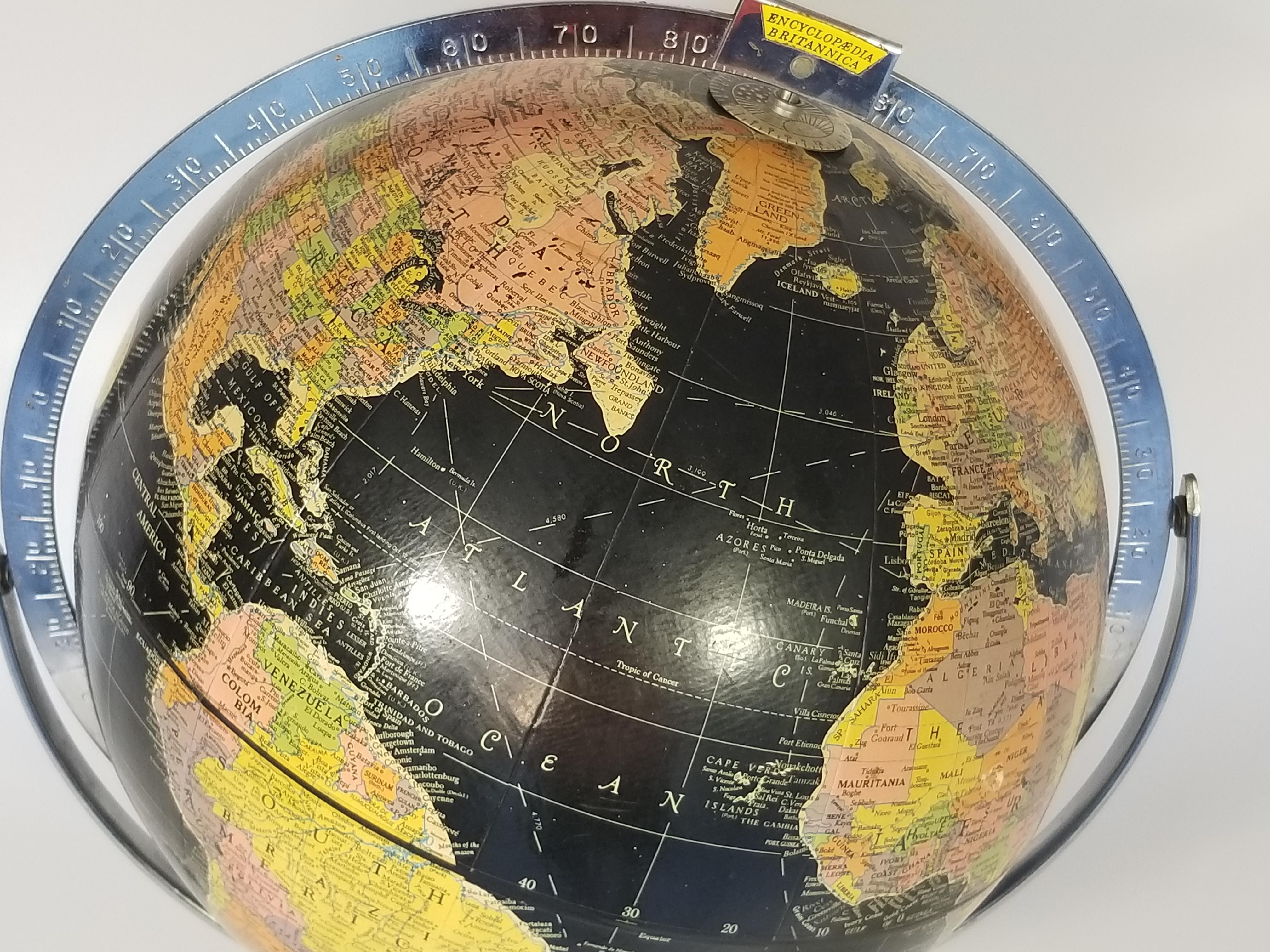 Replogle Desk Globe Midcentury Black with Chrome Base 15