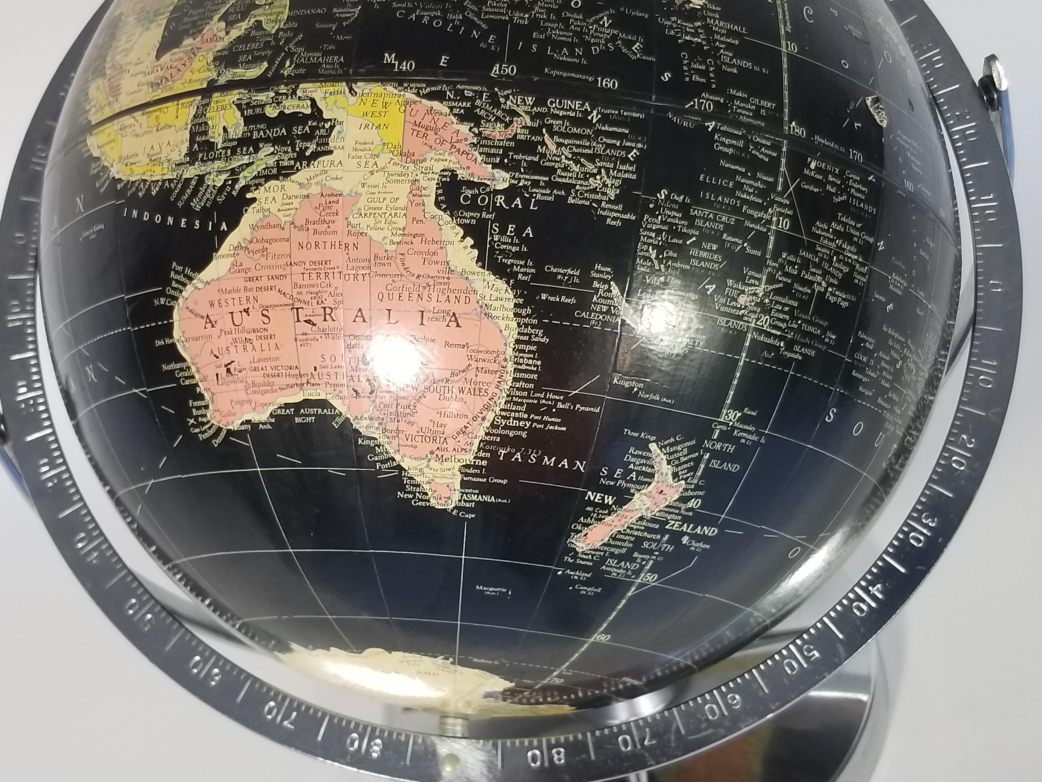 Replogle Desk Globe Midcentury Black with Chrome Base 2