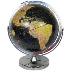 Replogle Desk Globe Midcentury Black with Chrome Base