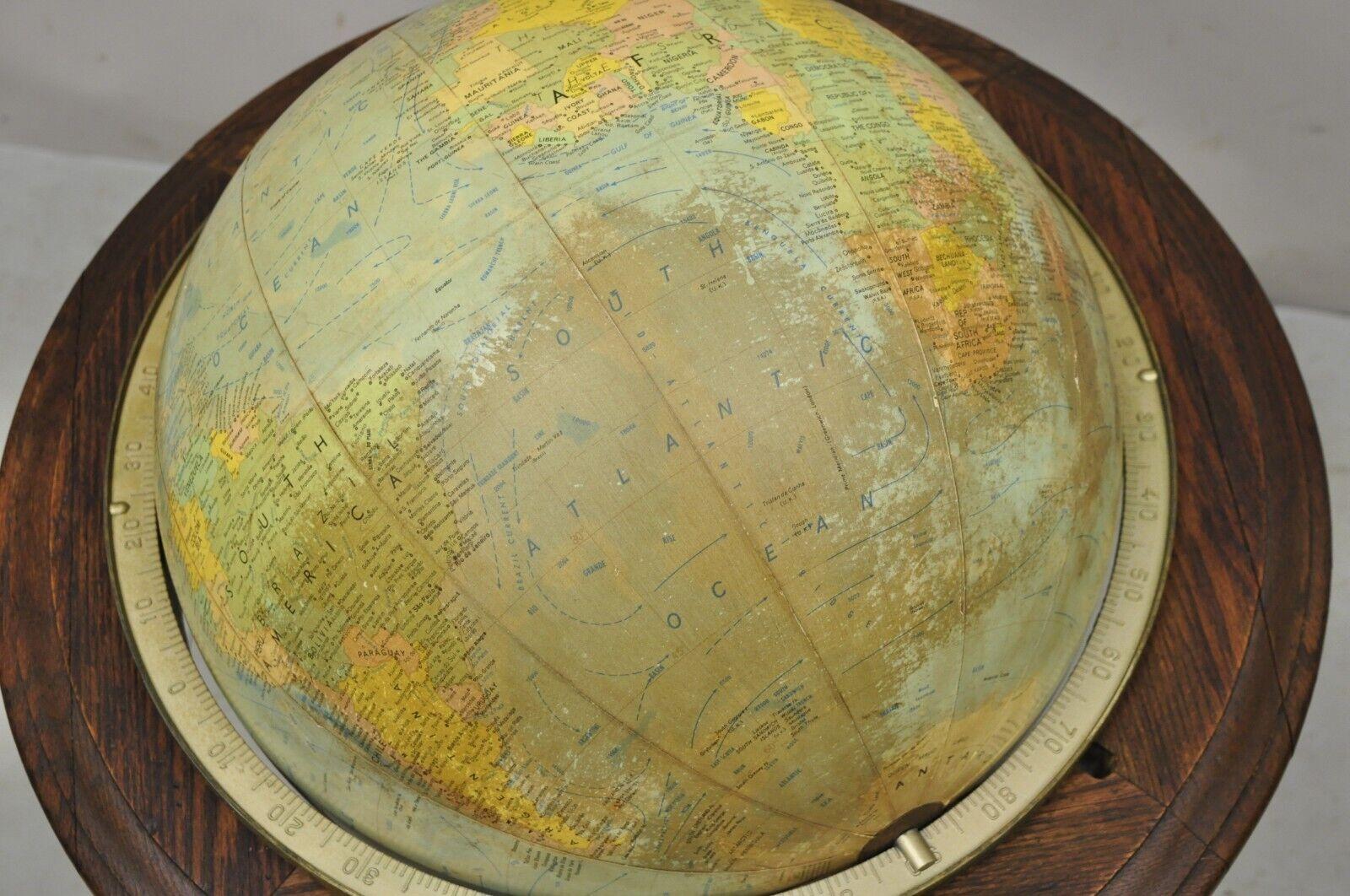 Replogle Globen Französisch Land Provincial Style Drehbarer Boden Globus Eiche Stand im Angebot 1