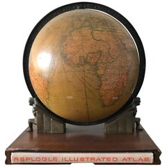 Replogle Library Globe Plus Replogle Illustrated Atlas, Late 1930s