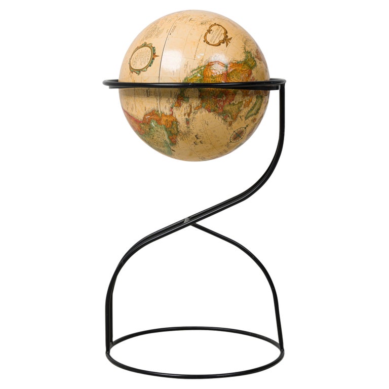 Replogle Vintage American Globe on Metal Stand For Sale at 1stDibs