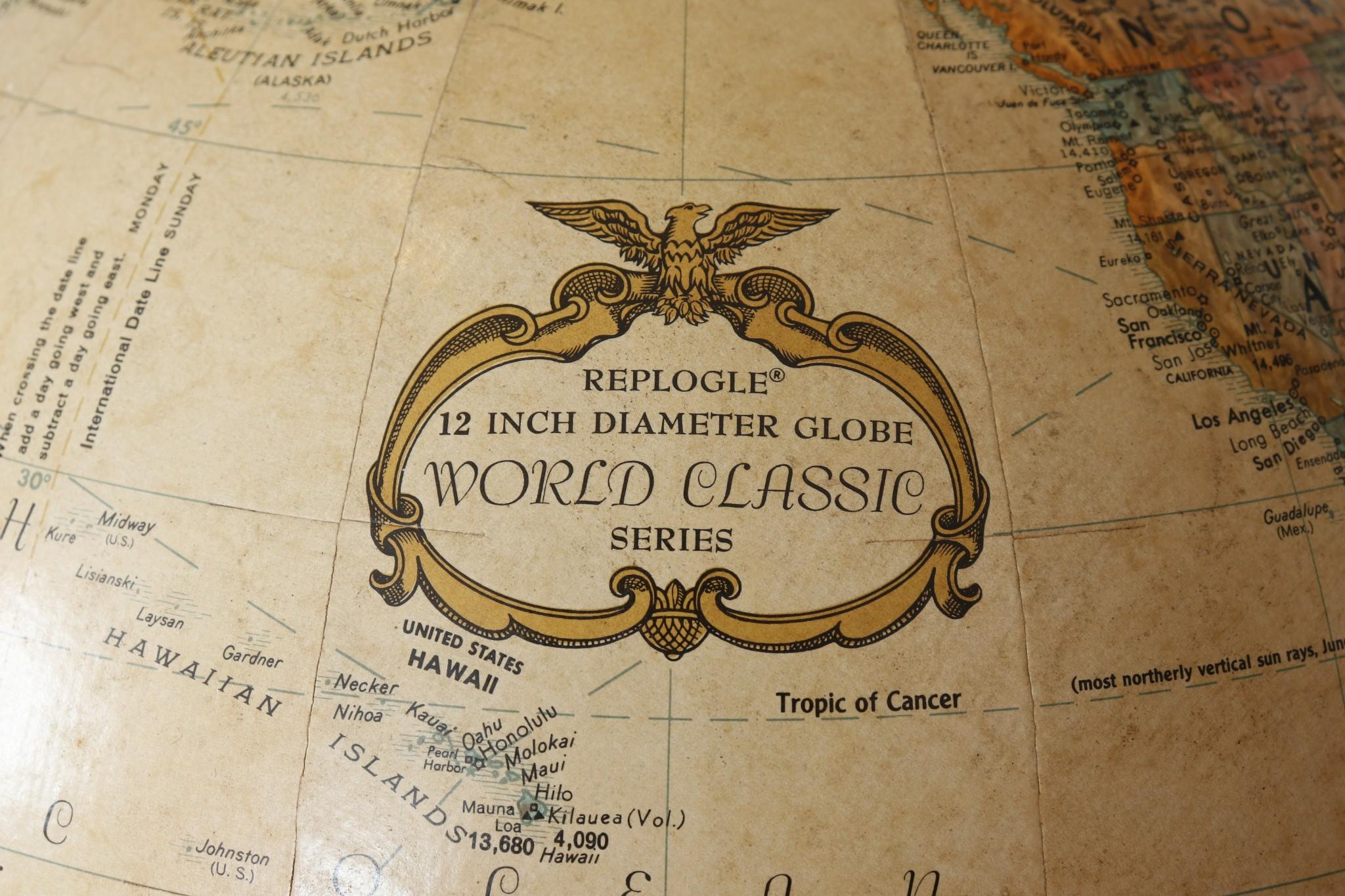 Americano Replogle Globes Serie Classici del Mondo da 12 pollici in vendita