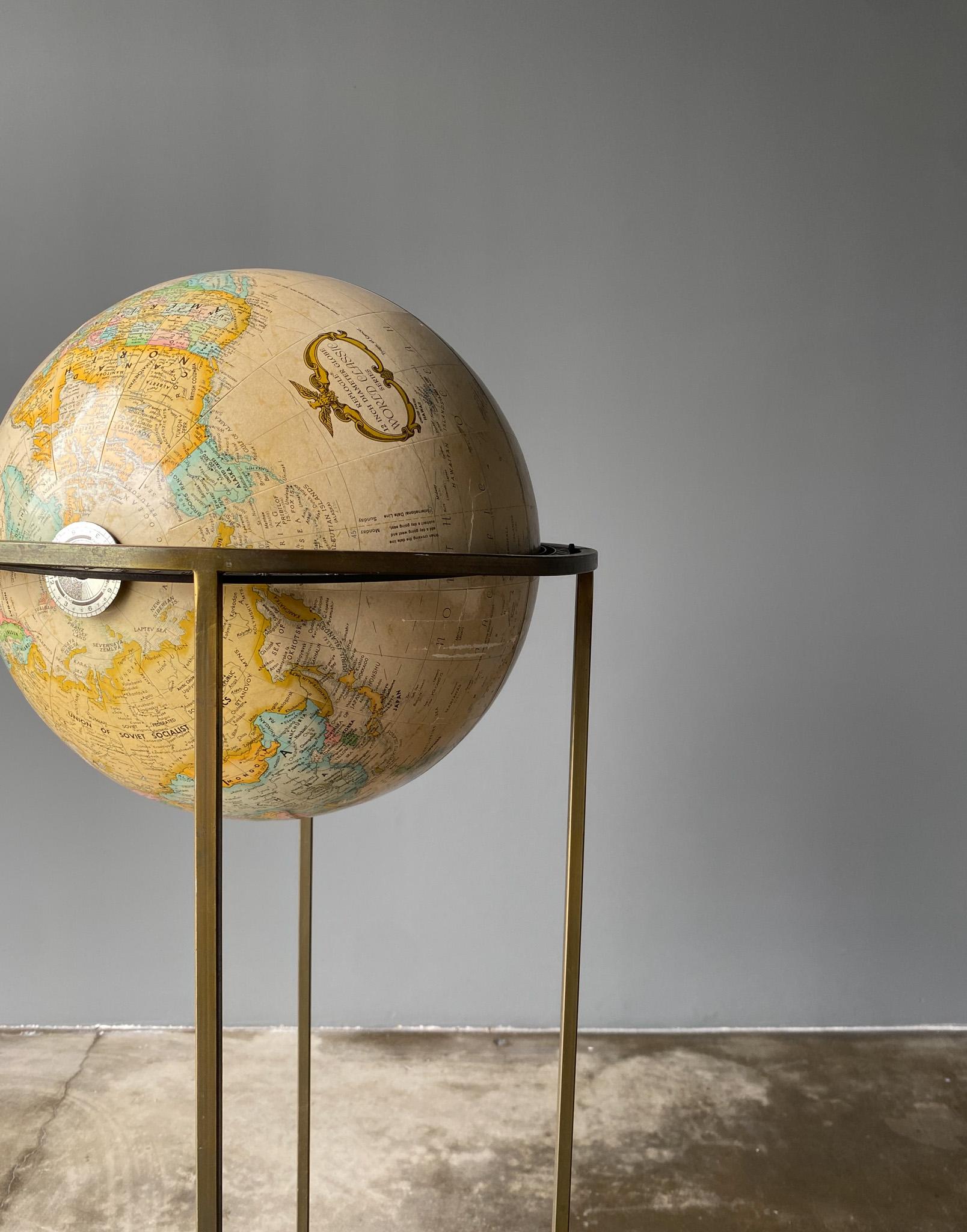 Mid-Century Modern Replogle World Globe in the Style of Paul McCobb, 1960s