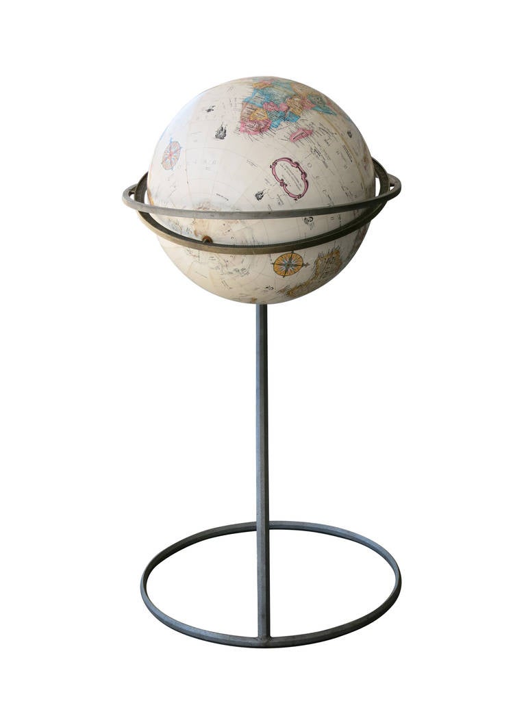 Replogle World Globe on Scrolling Steel Stand at 1stDibs
