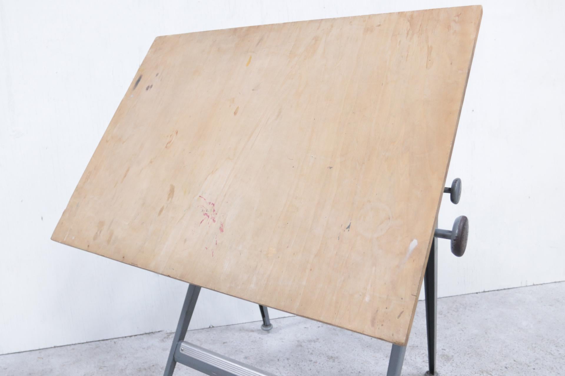 Steel Dutch Reply Architect Drafting Table Friso Kramer, Wim Rietveld Ahrend 1959