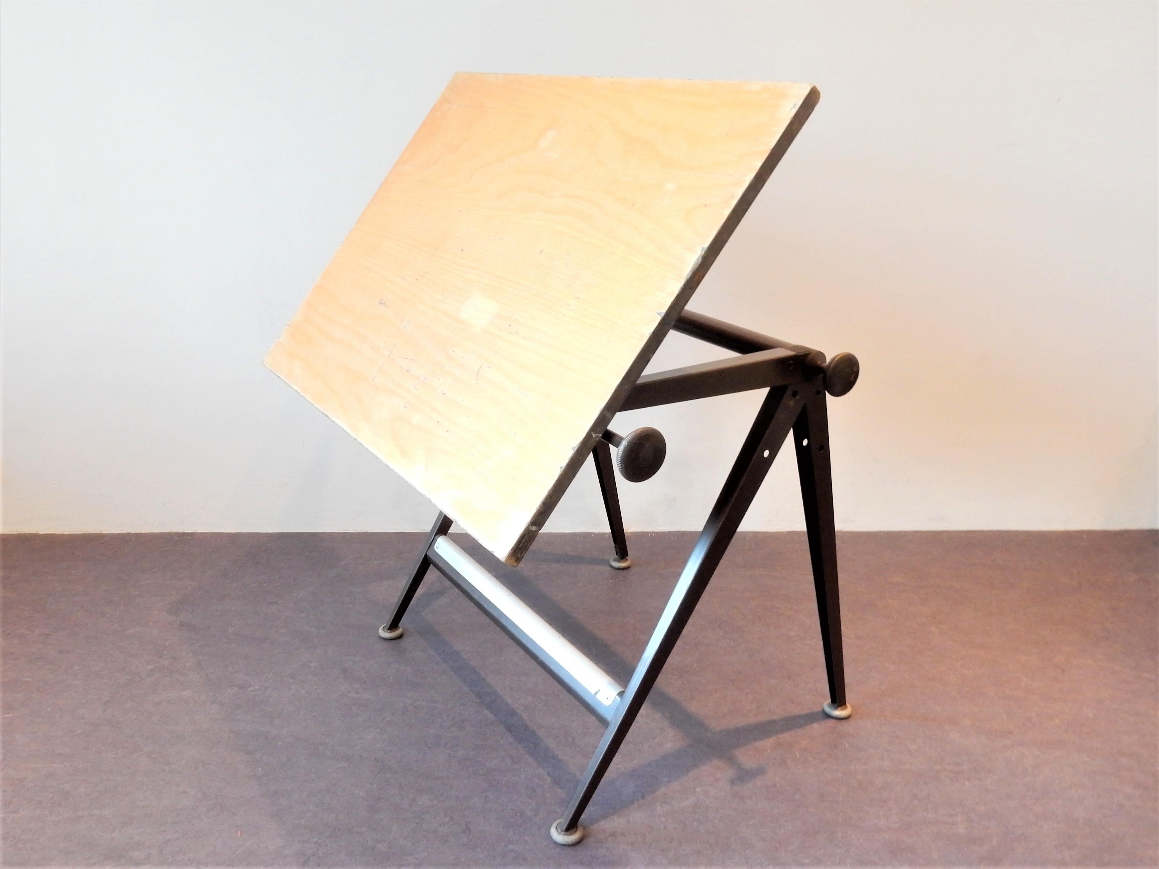 Metal 'Reply' Drafting Table by Friso Kramer and Wim Rietveld for Ahrend, Dutch design