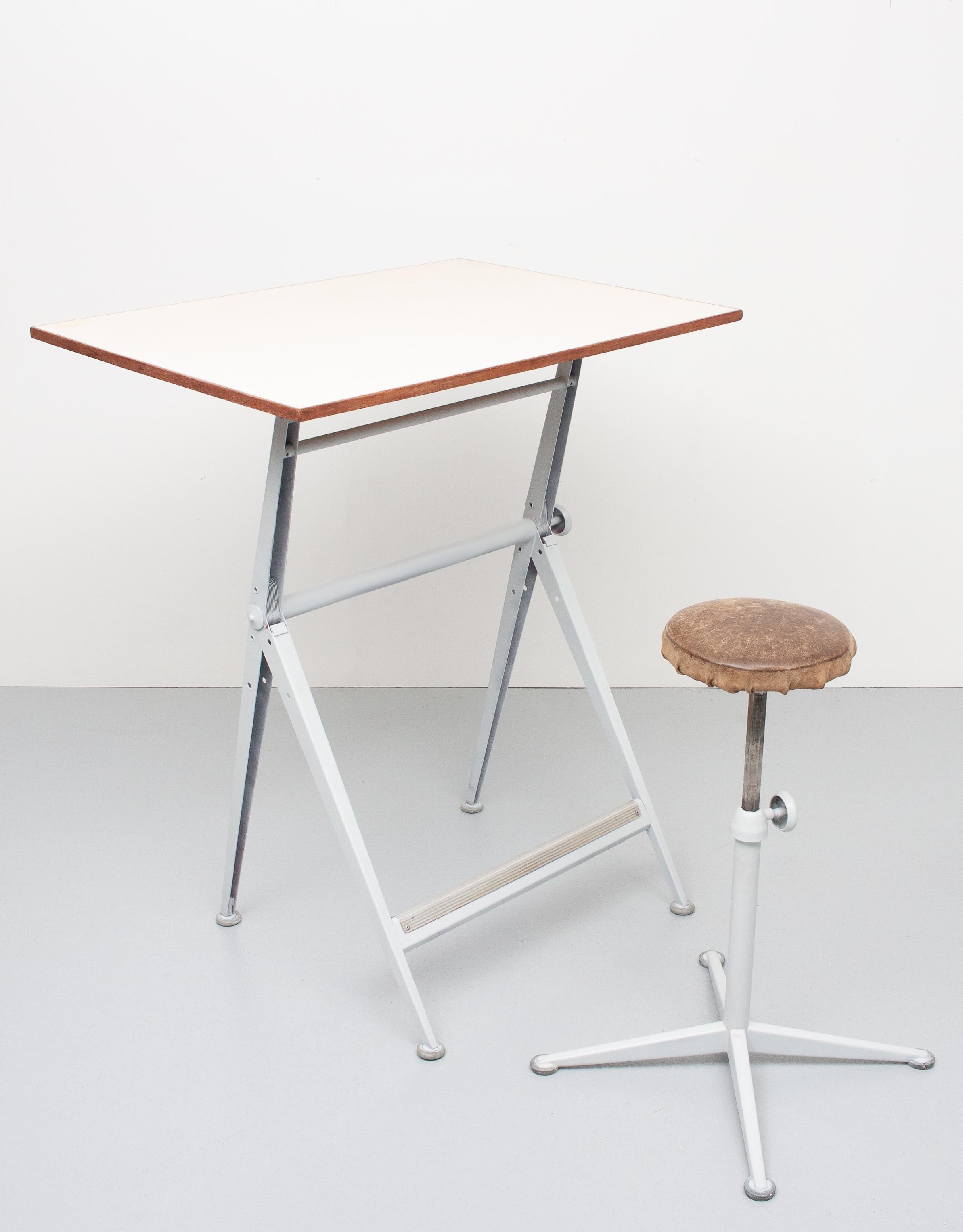 Dutch Reply Drawing Table and Matching Stool Ahrend de Cirkel Wim Rietveld
