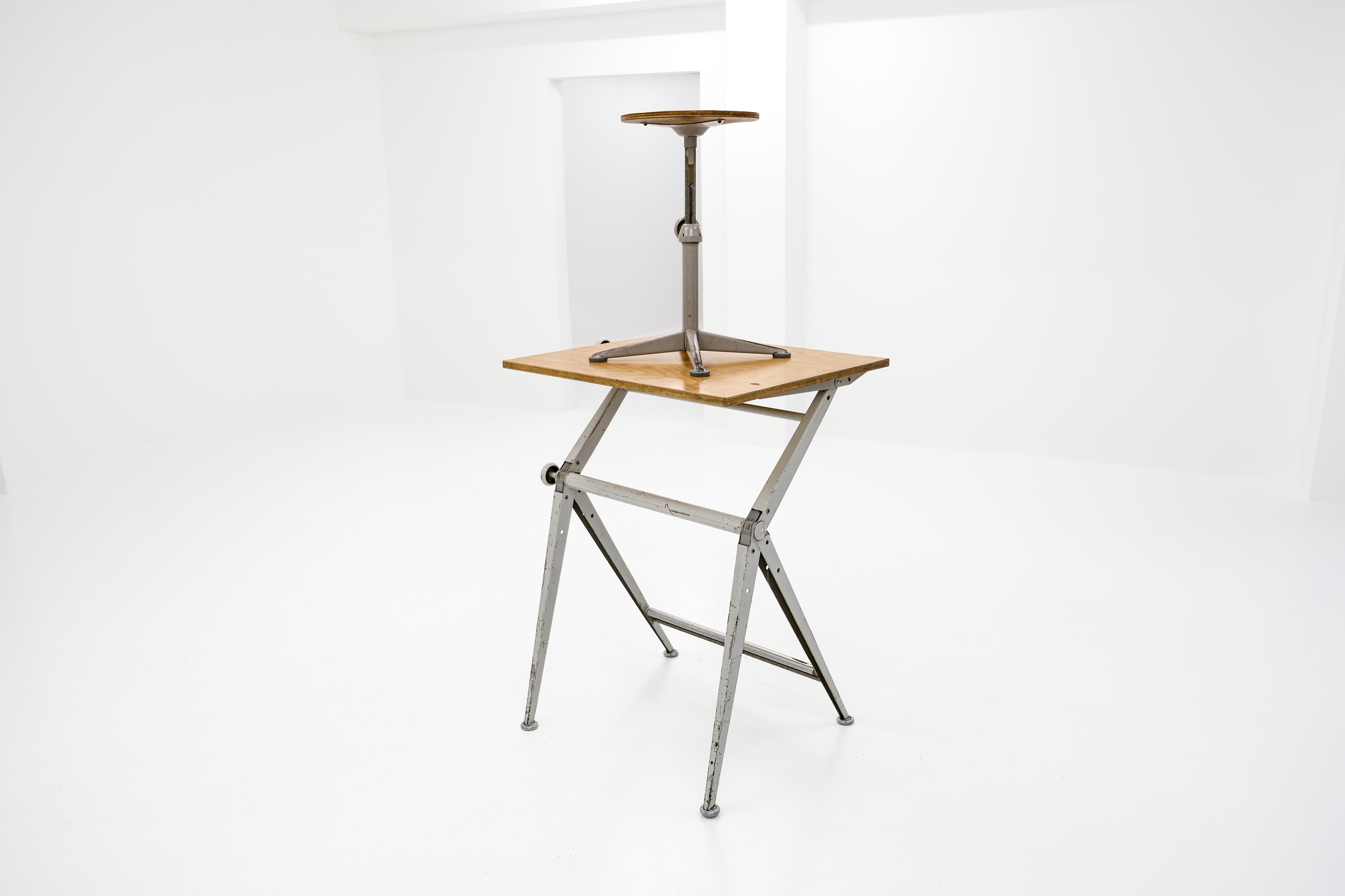 Reply Drawing Table + Stool by Friso Kramer & Wim Rietveld for Ahrend de Cirkel 4