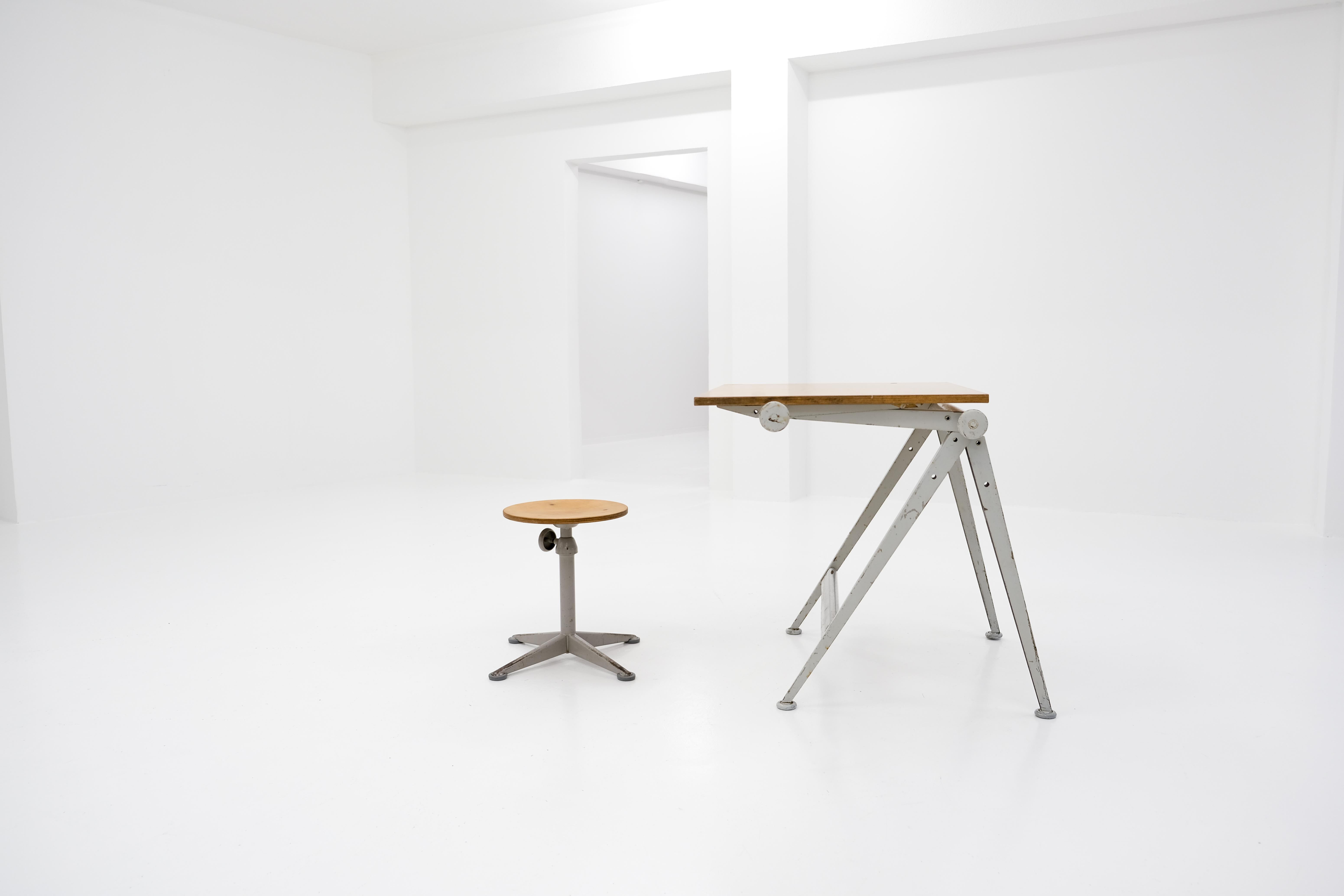 Reply Drawing Table + Stool by Friso Kramer & Wim Rietveld for Ahrend de Cirkel 1