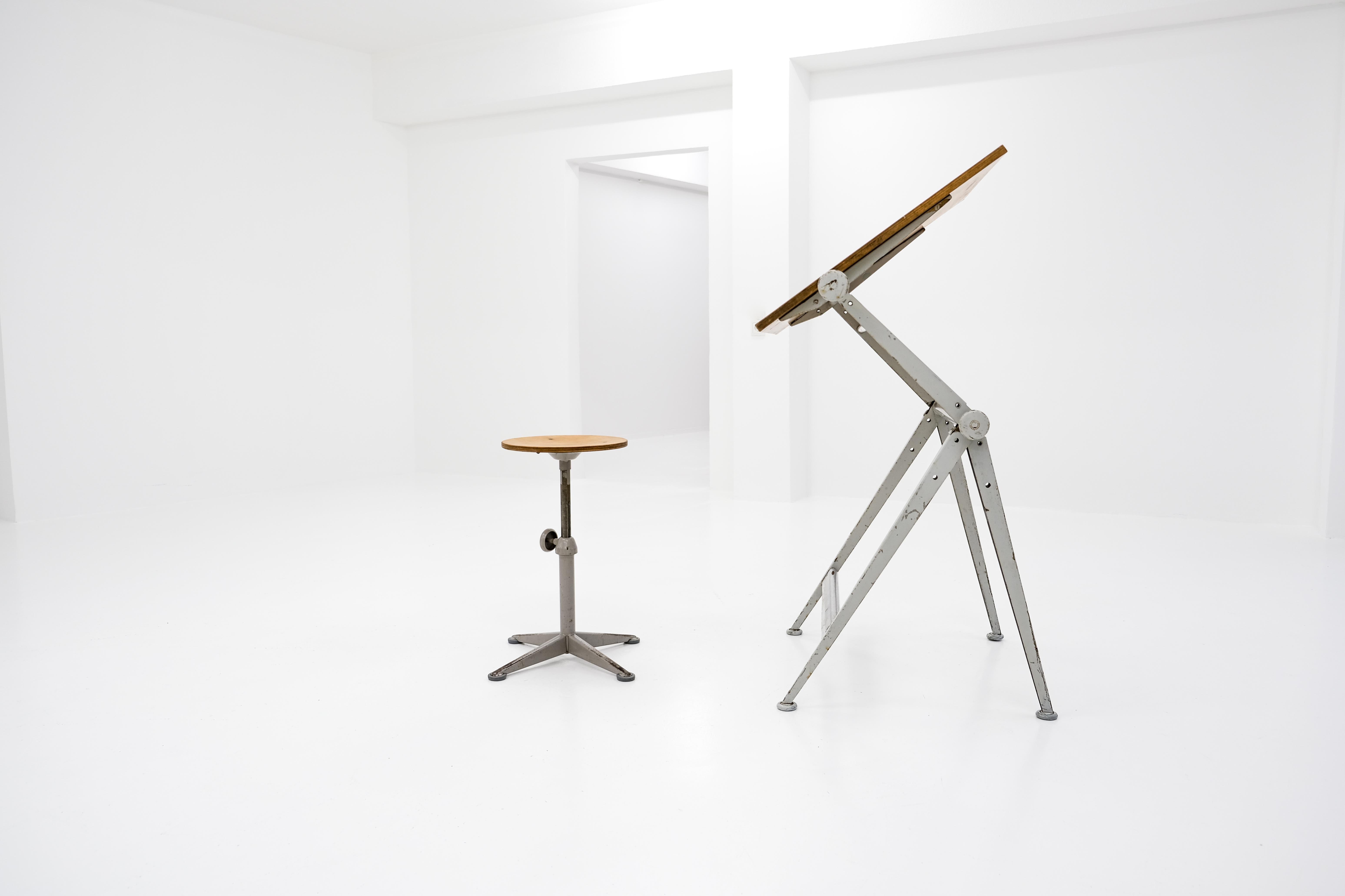 Reply Drawing Table + Stool by Friso Kramer & Wim Rietveld for Ahrend de Cirkel 2