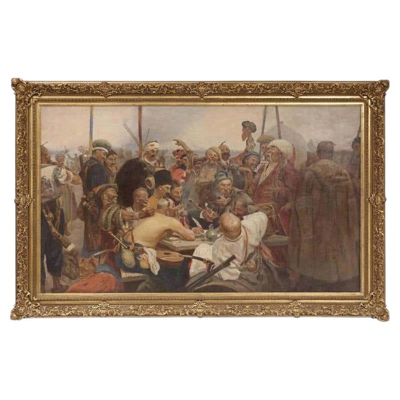 Antwort der Saporoger Kosaken an Sultan Mehmed IV. Gemälde nach Ilya Repin