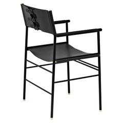 Timeless Classic Contemporary Armchair Black Leather & Black Rubber Metal
