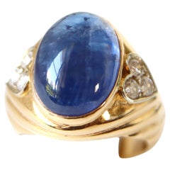 Repossi 18 Kt Yellow Gold Ring 10 Carats Sapphire and Diamonds Hearts