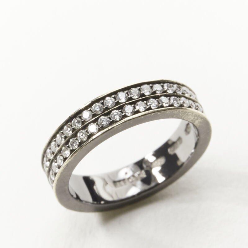 REPOSSI 18K white gold diamond midi pinky ring US 1.5 In Excellent Condition For Sale In Hong Kong, NT