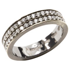 REPOSSI 18K white gold diamond midi pinky ring US 1.5