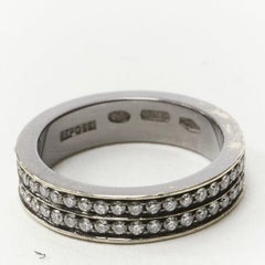 REPOSSI 18K white gold diamond midi pinky ring US 1.5