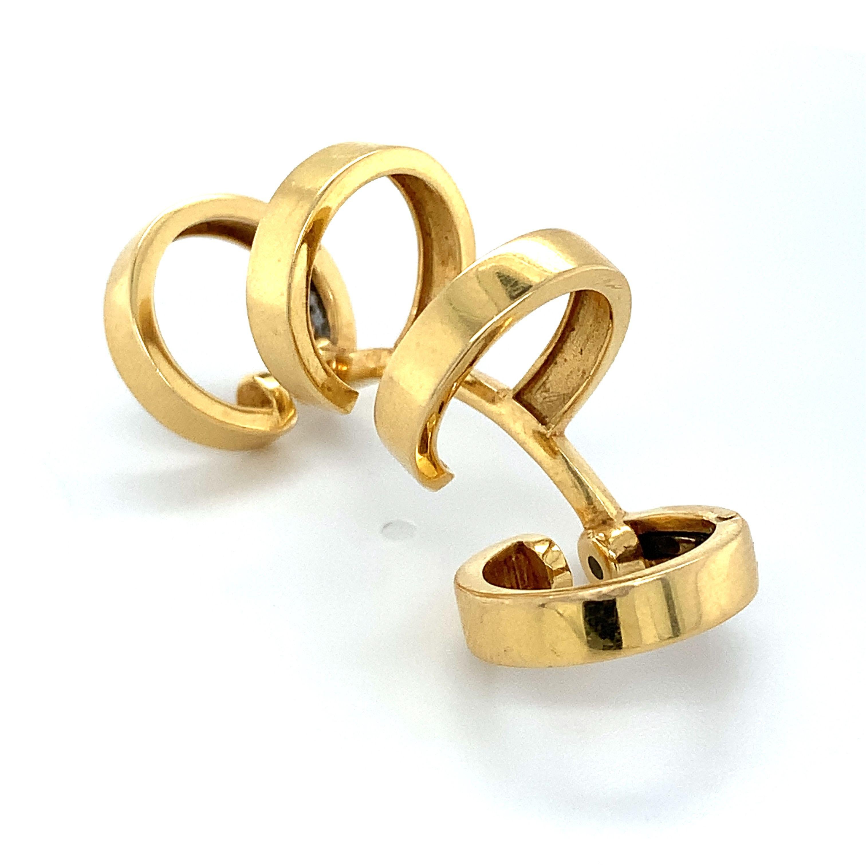 Repossi 18k Gelbgold 4 Creolen Ohrschnalle / Ohrschmiedeeisen Einreihiger Ohrring 6